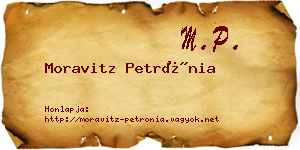 Moravitz Petrónia névjegykártya